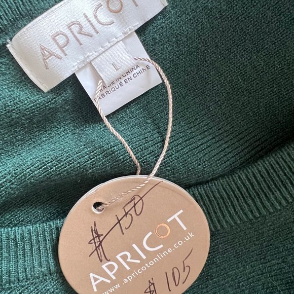 NWT Apricot Knit Sweater Dress in Deep Green with Shoulder Zipper - Picture 12 of 12
